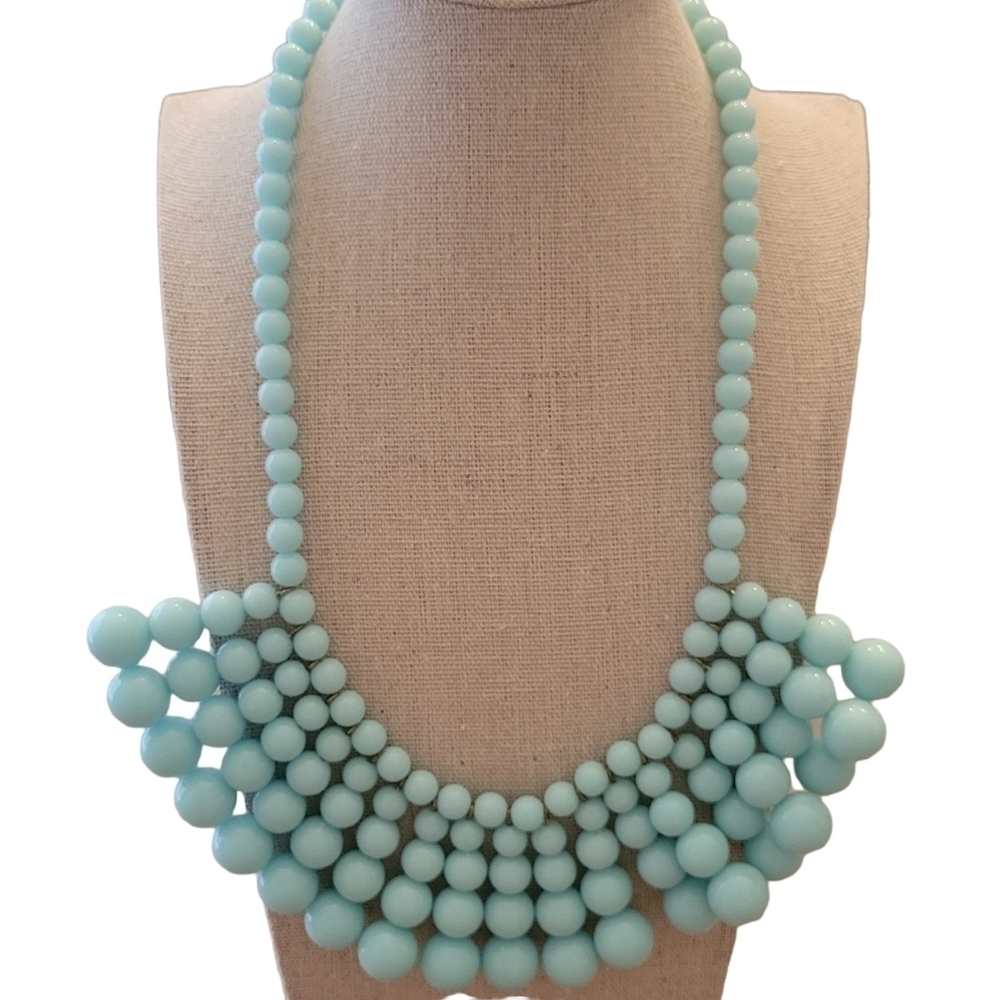 J Crew Brilliant Aqua Having a Ball Necklace